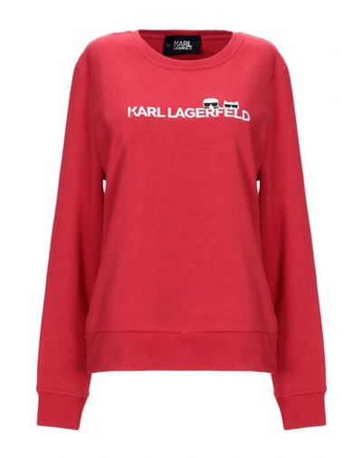 Shop Karl Lagerfeld Sweatshirts In Red