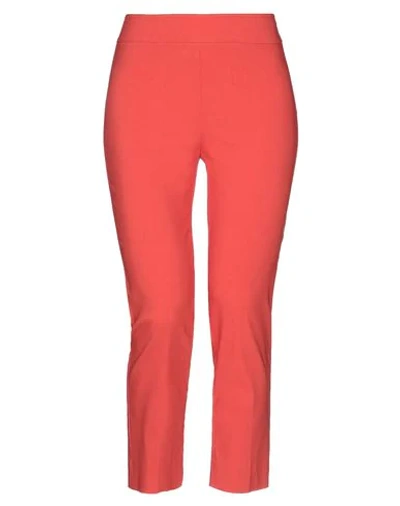 Shop Avenue Montaigne Woman Cropped Pants Coral Size 2 Viscose, Polyamide, Elastane In Red