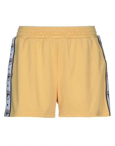 Shop Chiara Ferragni Woman Shorts & Bermuda Shorts Yellow Size M Polyester