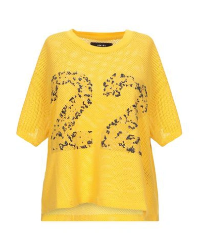 Shop Amiri T-shirt In Yellow