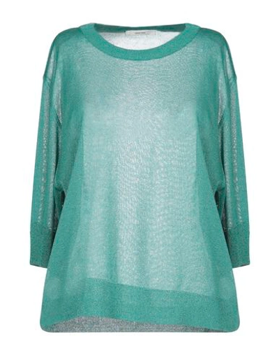 Shop Mauro Grifoni Grifoni Woman Sweater Emerald Green Size 8 Viscose, Polyamide, Metallic Fiber