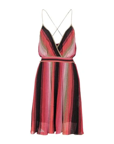 Shop M Missoni Woman Mini Dress Red Size 8 Viscose, Polyamide, Polyester, Metallic Fiber
