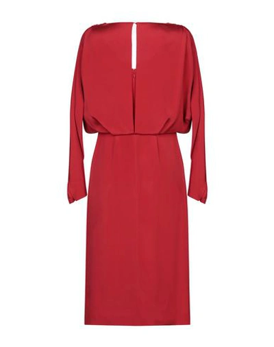 Shop Alberta Ferretti Woman Midi Dress Red Size 12 Acetate, Silk, Elastane