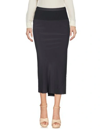 Shop Rick Owens Midi Skirts In Lead