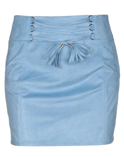 Shop Patrizia Pepe Mini Skirts In Pastel Blue