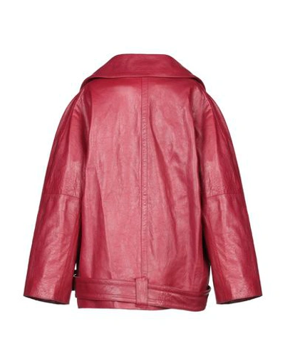 Shop Marni Biker Jacket In Maroon