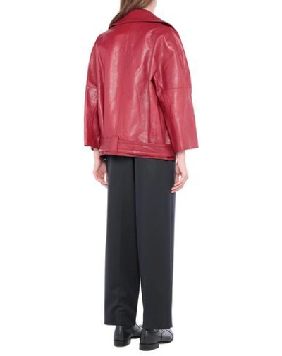 Shop Marni Biker Jacket In Maroon