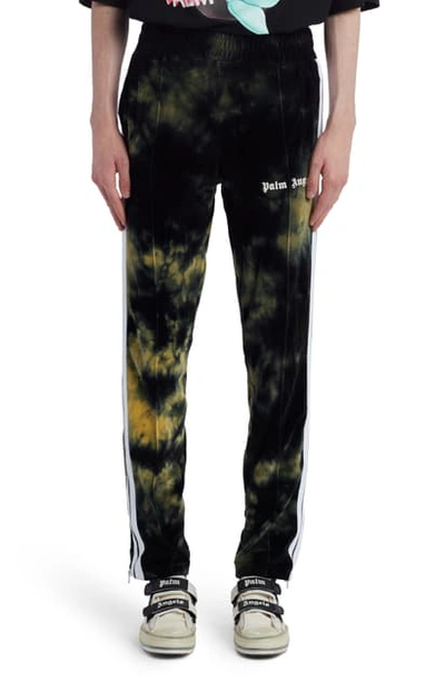Shop Palm Angels Tie Dye Chenille Track Pants In Black Yellow