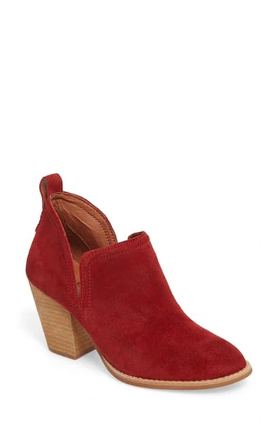 Shop Jeffrey Campbell Rosalee Bootie In Dark Red Suede