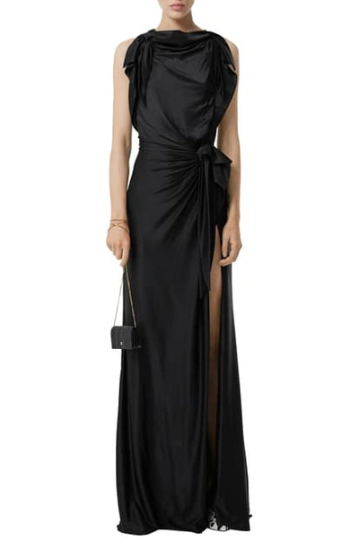 Shop Burberry Summers Jersey Gown In Black