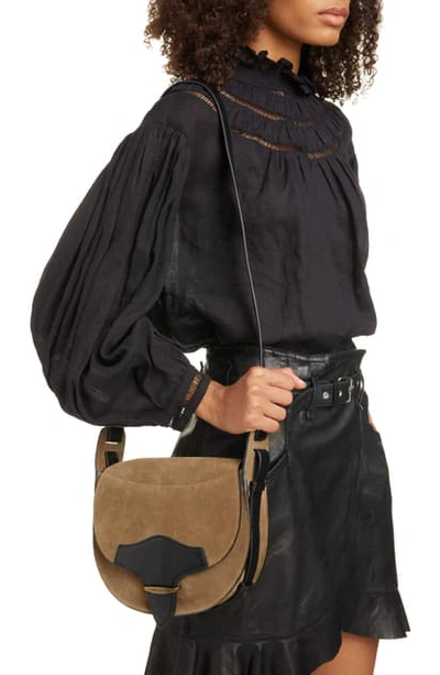 Shop Isabel Marant Botsy Leather Shoulder Bag In Beige