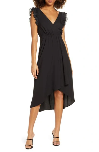 Shop Ali & Jay Flutter Sleeve High/low Dress In Black