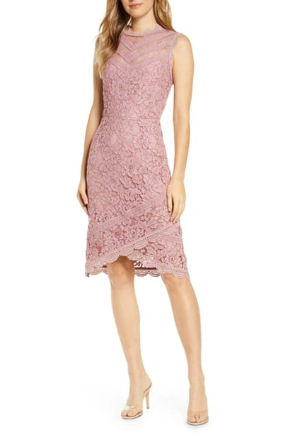 Shop Adelyn Rae Doreen Lace Cocktail Dress In Dawn Pink