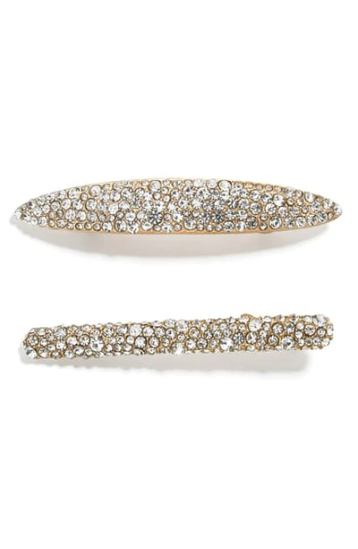 Shop Baublebar Steph 2-pack Crystal Hair Clips In Gold