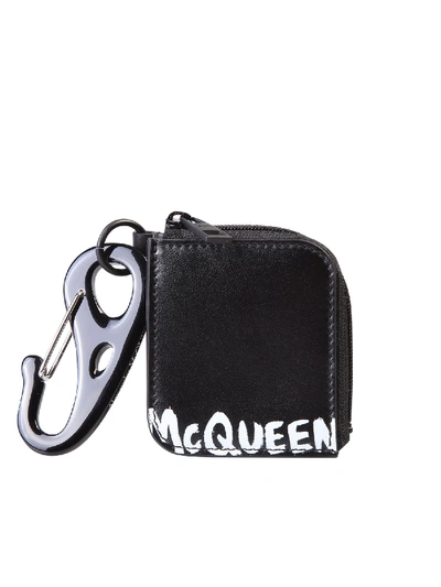 Shop Alexander Mcqueen Branded Keychain In Black