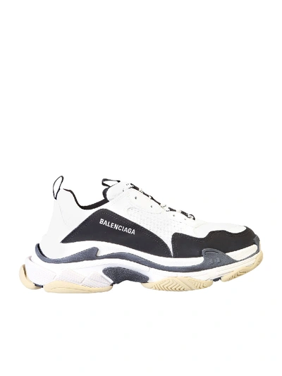 Shop Balenciaga Triple S Sneakers In White