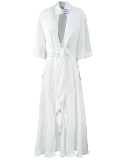 Shop Off-white Long White Dress In Bianco