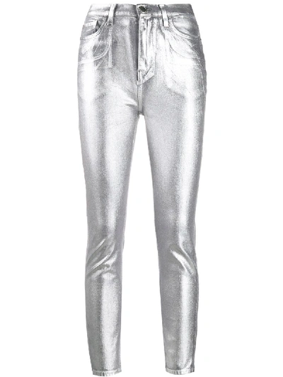 Shop Pinko Susan 1 Skinny Jeans In Argento Metallizzato