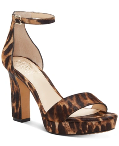 Shop Vince Camuto Sathina Dress Sandals Women's Shoes In Natural Leopard