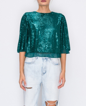 next teal sequin top