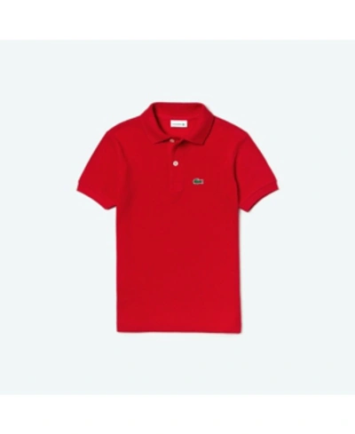 Shop Lacoste Big Boys Short Sleeve Classic Pique Polo Shirt In Red