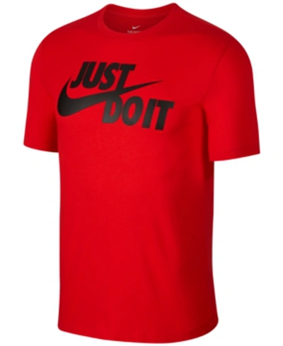 Shop Nike Men's Sportswear Just Do It T-shirt In University Red