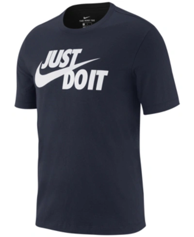 Shop Nike Men's Sportswear Just Do It T-shirt In Obsidian/white