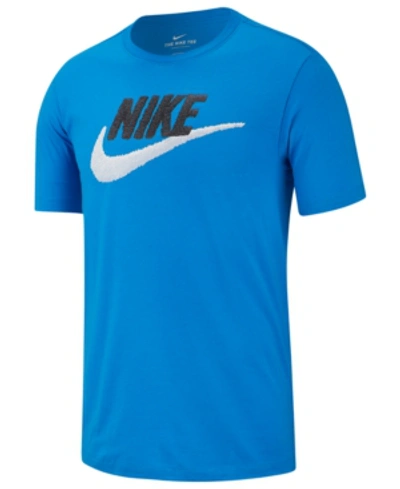 Shop Nike Men's Sportswear Logo T-shirt In Photo Blue/black