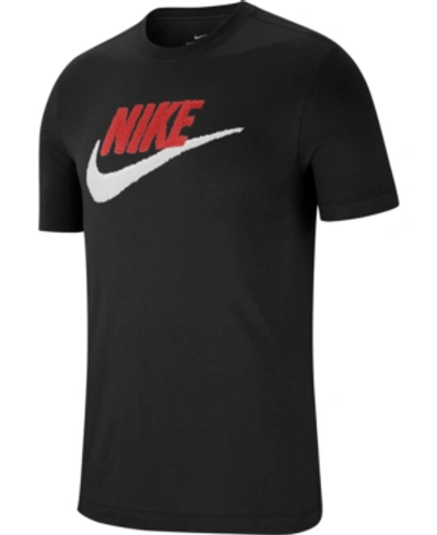 Shop Nike Men's Sportswear Logo T-shirt In Black/white/red