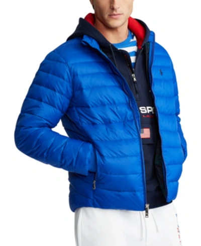 Shop Polo Ralph Lauren Men's Packable Quilted Down Jacket In Sapphire Star