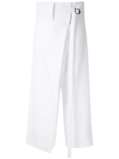 Shop Osklen Wrap Linen Culottes In White