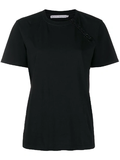 Shop Olivier Theyskens Front Hook Fastening T-shirt In Black