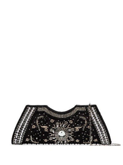 Shop Shrimps Dallas Crystal Baguette Clutch Bag In Black