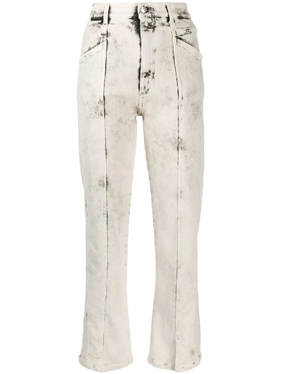 Shop Stella Mccartney Stitched Bleached Straight Jeans In Grey