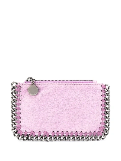 Shop Stella Mccartney Falabella Zipped Cardholder In Purple