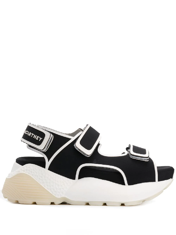 black and white platform sandals