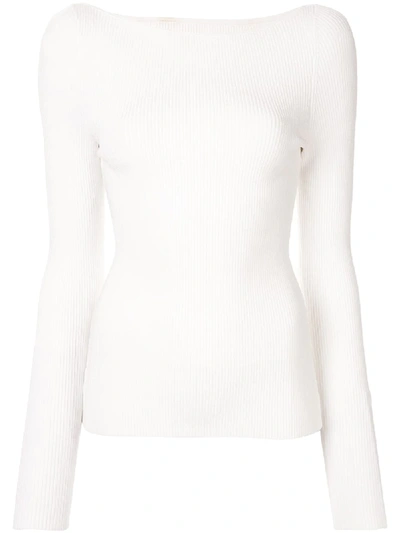 Shop Dion Lee Ribbed Long Sleeve Jumper In White