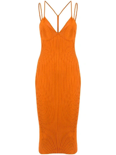 Shop Dion Lee Layered Bra Dress In Orange