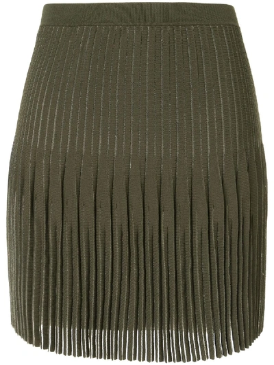 Shop Dion Lee Godet Pleat Mini Skirt In Green