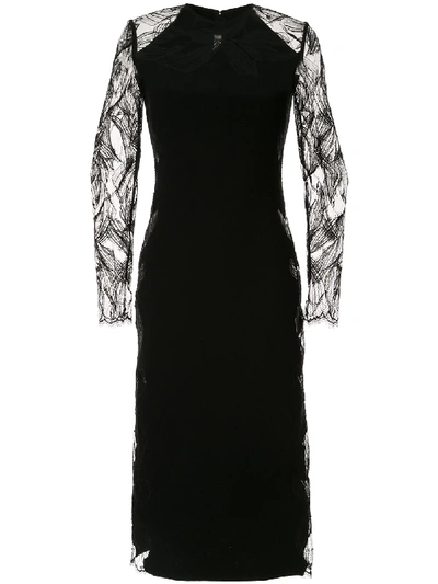 Shop Dion Lee Floral Lace Midi Dress In Black