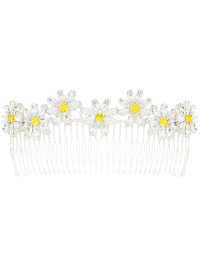 Shop Maison Michel Pinta Crystal-embellished Hair Comb In Silver