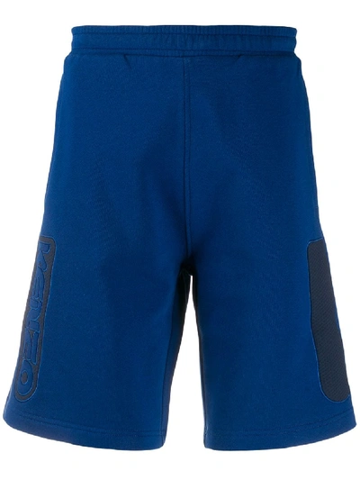 Shop Kenzo Logo Embroidered Track Shorts In Blue