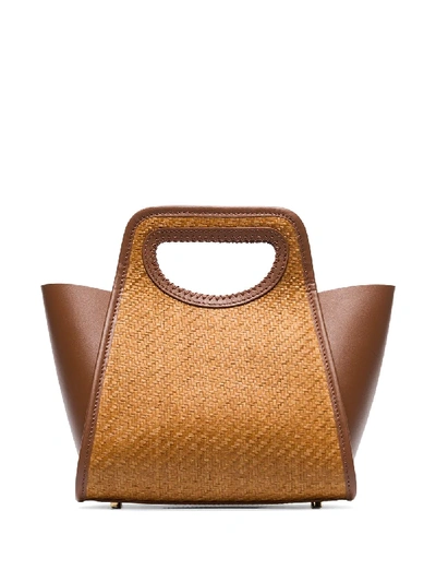 Shop Elleme Cupidion Raffia And Leather Tote In Brown