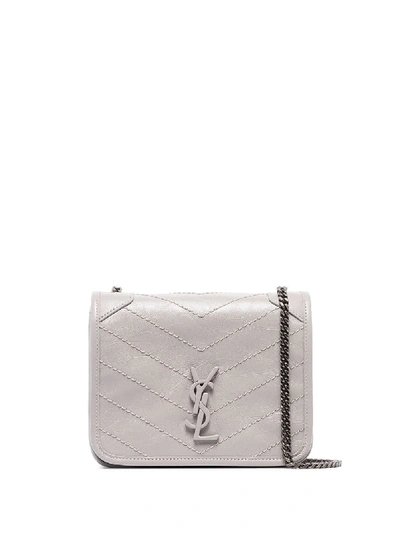 Shop Saint Laurent Mini Niki Crossbody Bag In Grey