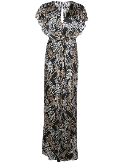 Prabal Gurung Safari Twist Front Gown In Black