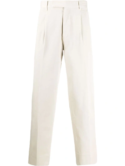 Shop Ermenegildo Zegna Pleated Waist Trousers In White