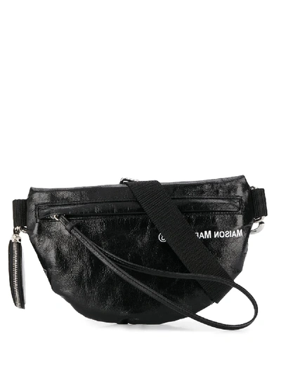 Shop Mm6 Maison Margiela Inverted Logo Belt Bag In Black