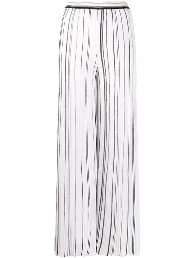Shop Missoni High Waisted Pleated Trousers In White