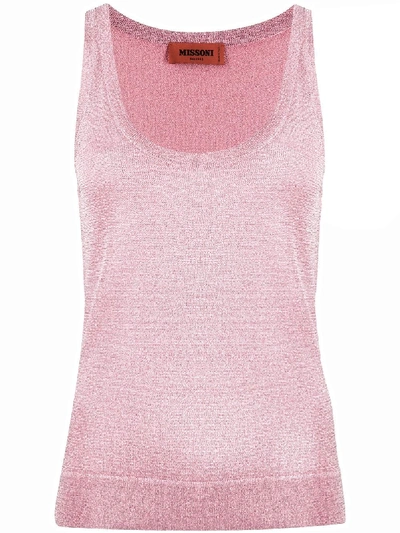 Shop Missoni Metallic Weave Vest Top In Pink