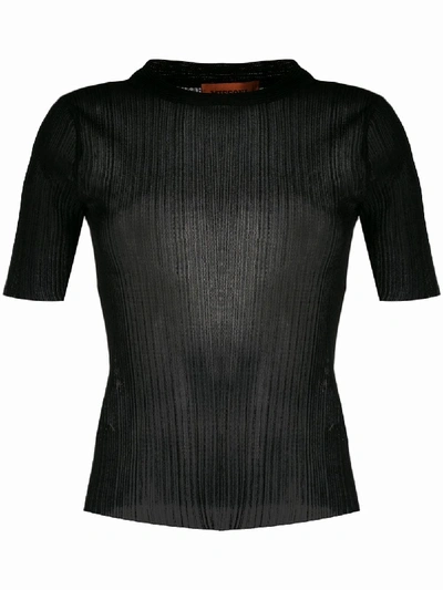 Shop Missoni Ruched Effect T-shirt In Black